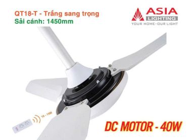 Quạt Trần 3 Cánh Asia Lighting QT18 điều khiển remote – 3 Màu Sang Trọng