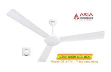 Quạt Trần Cao Cấp ASIA QT11-T-01 - 3 Cánh Nhôm Tĩnh Điện Màu Trắng