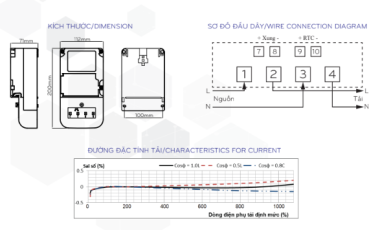 Công tơ điện tử 1 pha 1 giá Vinasino loại 5(80)-VSE11-580F