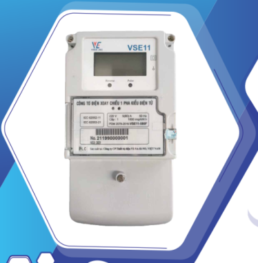 Công tơ điện tử 1 pha 1 giá Vinasino loại 5(80)-VSE11-580F
