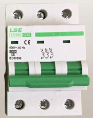 MCB 3P LS302 (6A-63A) Xanh Lá (CB Tép LSE)