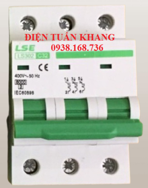 MCB 3P LS302 (6A-63A) Xanh Lá (CB Tép LSE)