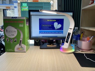 Đèn Bàn LED Cảm Ứng 3 Chế Độ Sáng Kèm Đồng Hồ LCD  - MPE TL11