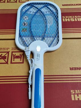 Vợt muỗi dây sạc rời xanh dương cao cấp LT-100