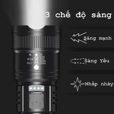 Đèn Pin Siêu Sáng Cầm Tay Nhỏ Gọn Rọi Siêu Xa