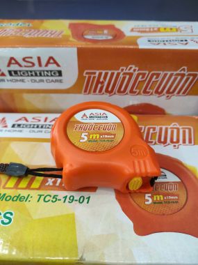 Thước Cuộn 5m ASIALighting – Số Lớn, Dễ Đọc