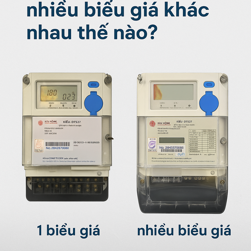 Công tơ điện 1 biểu giá và nhiều biểu giá khác nhau như thế nào?