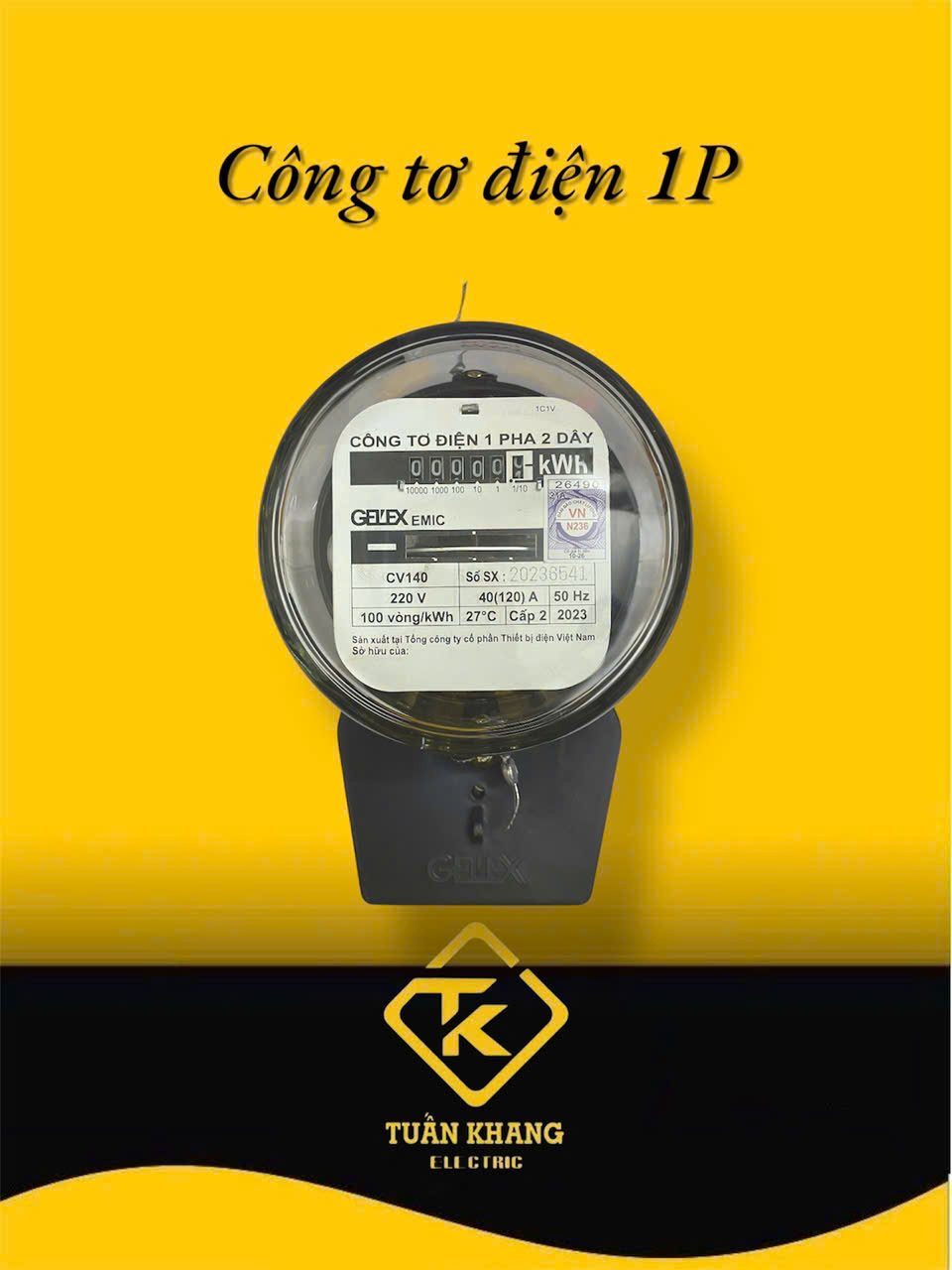Công Tơ Điện Chính Hãng EMIC 5(20)A và 10(40)A-Có Kiểm Định Chính Quy 1 Pha 2 Dây_ Đồng Hồ Điện EMIC