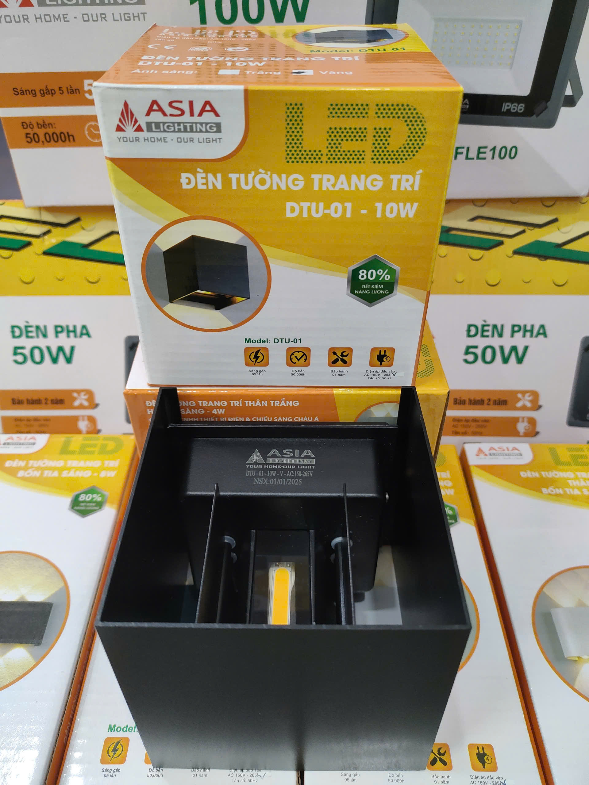 Đèn Hắt Tường Trang Trí Chính Hãng ASIA LIGHTING ÁNH SÁNG VÀNG/ TRẮNG