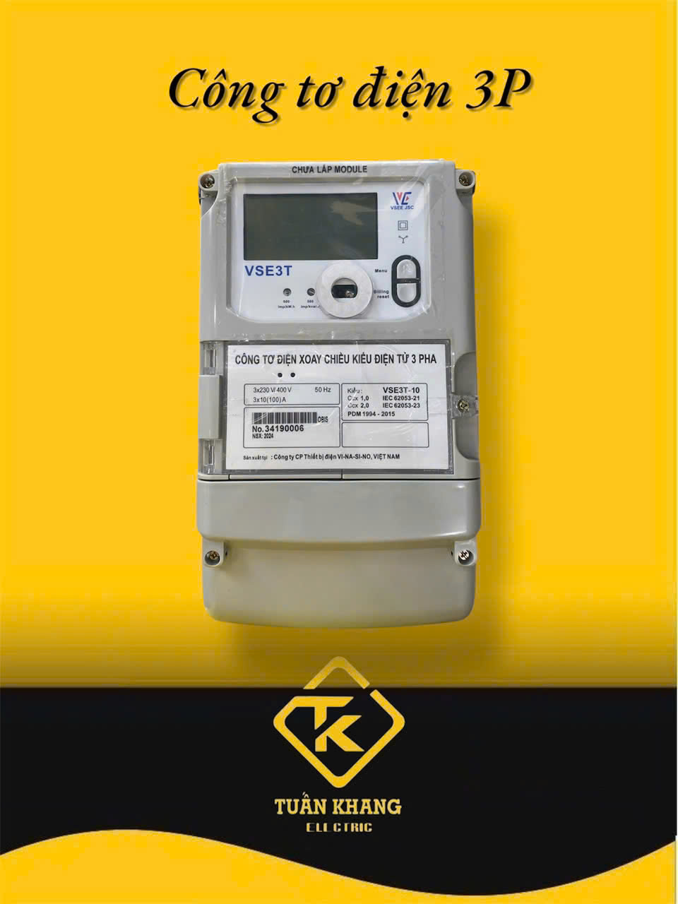 CÔNG TƠ ĐIỆN TỬ 3 PHA VINASINO VSE3T-10