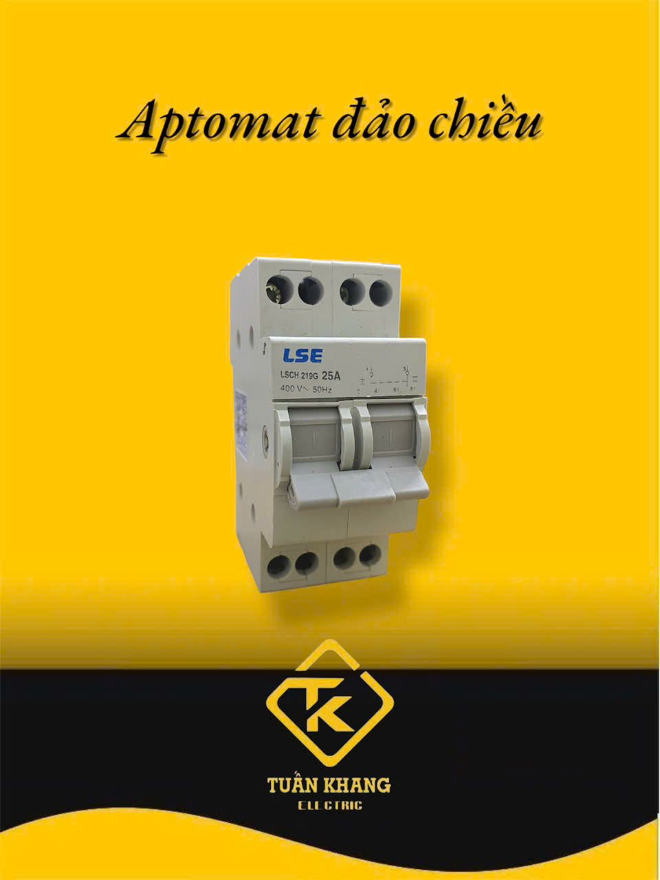 Aptomat Đảo Chiều Dạng Aptomat 2 Tép 20A-25A-32A-40A LSE - Cầu Dao Đảo Tự Động