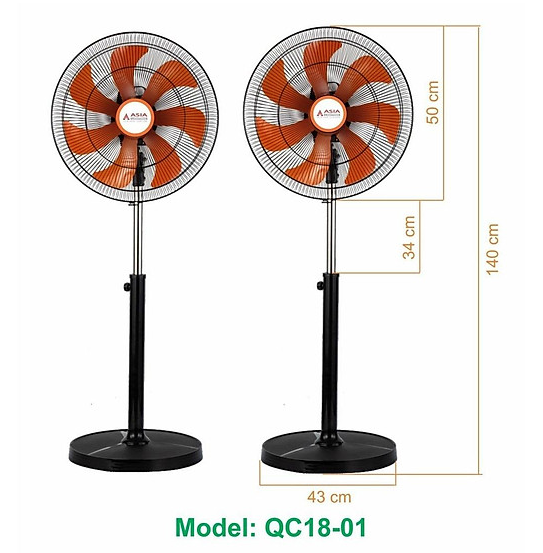 Quạt đứng cao cấp QC18-01  kết hợp 7 cánh quạt ASIA LIGHTING