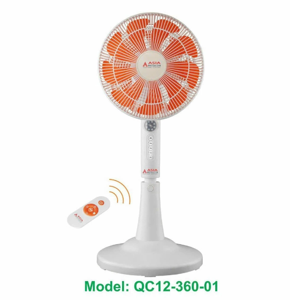 Quạt 2 đầu xoay 360 độ có điều khiển Remote Asia Lighting - QC12-360
