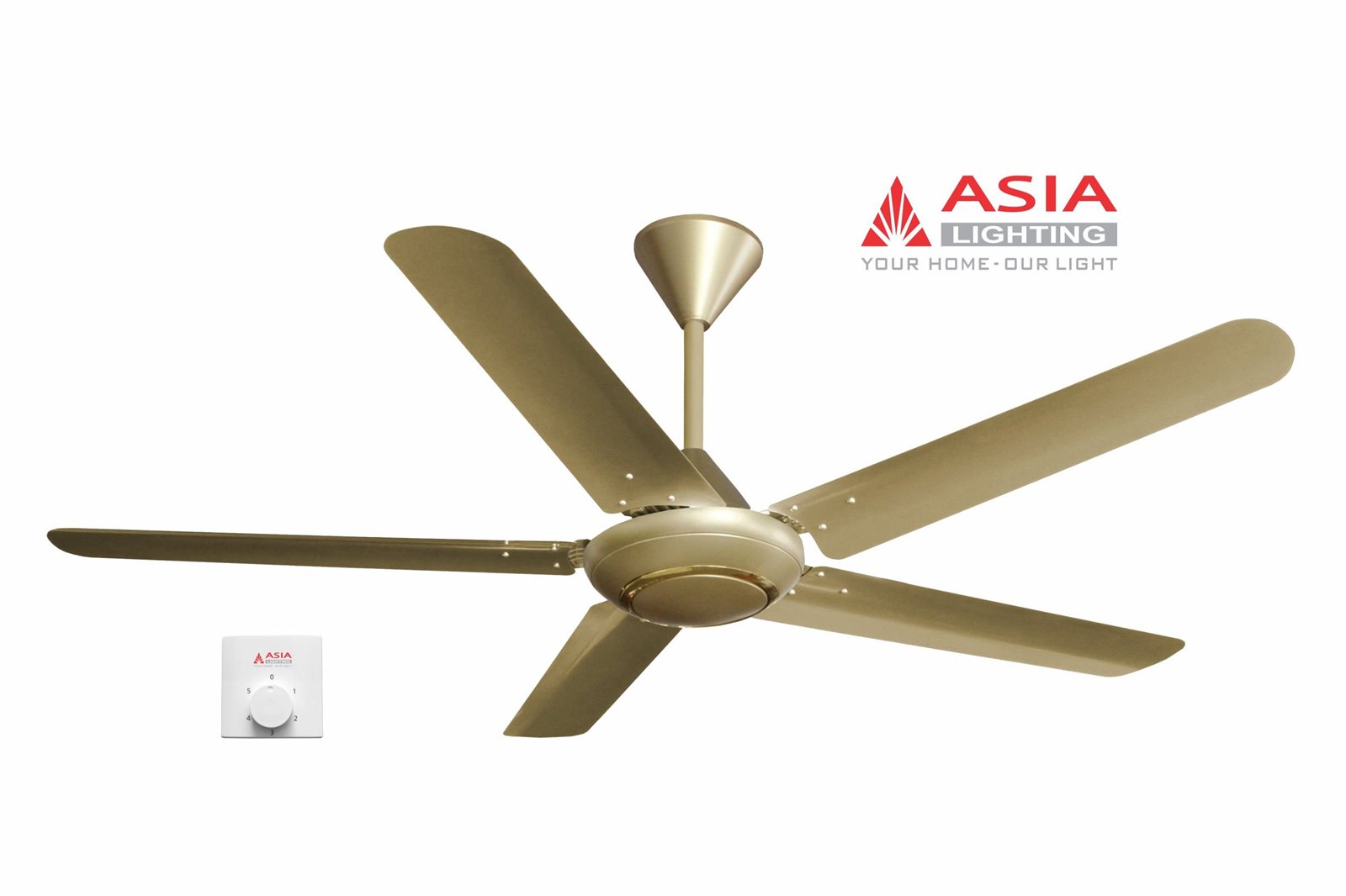 Quạt trần hộp số 5 cánh cao cấp Asia QT06 hộp số - nhiều màu
