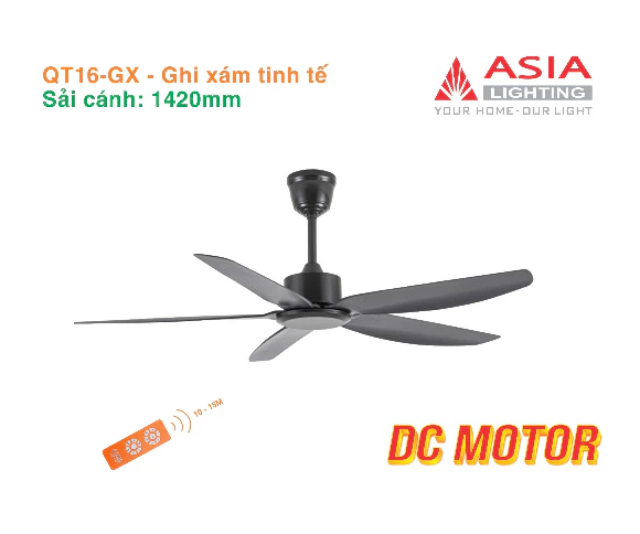 Quạt trần ASIA LIGHTING cao cấp 05 cánh QT16
