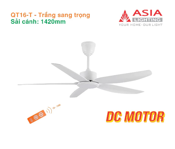 Quạt trần ASIA LIGHTING cao cấp 05 cánh QT16