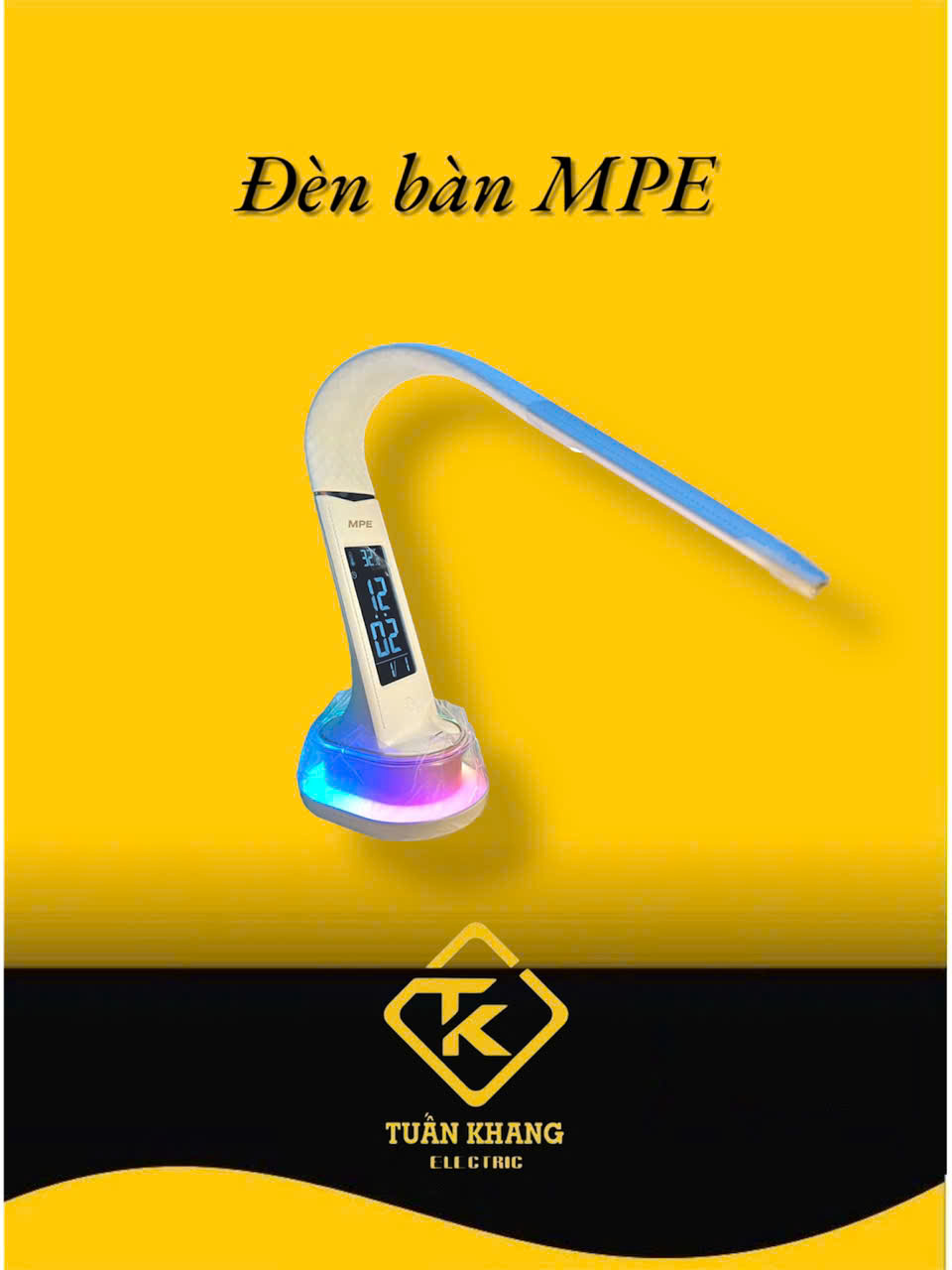 Đèn Bàn LED Cảm Ứng 3 Chế Độ Sáng Kèm Đồng Hồ LCD  - MPE TL11