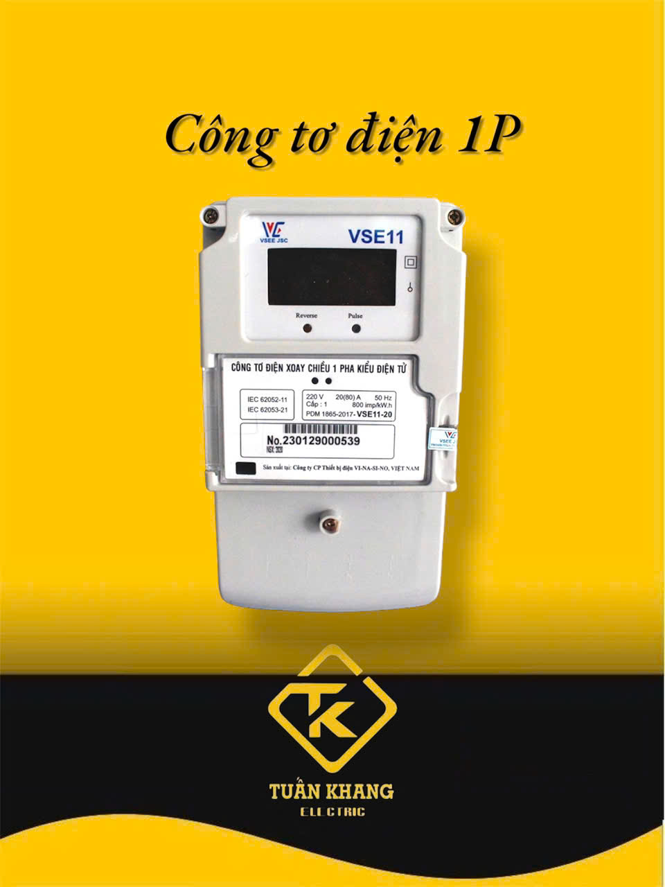 Công tơ điện tử 1 pha Vinasino VSE11-20