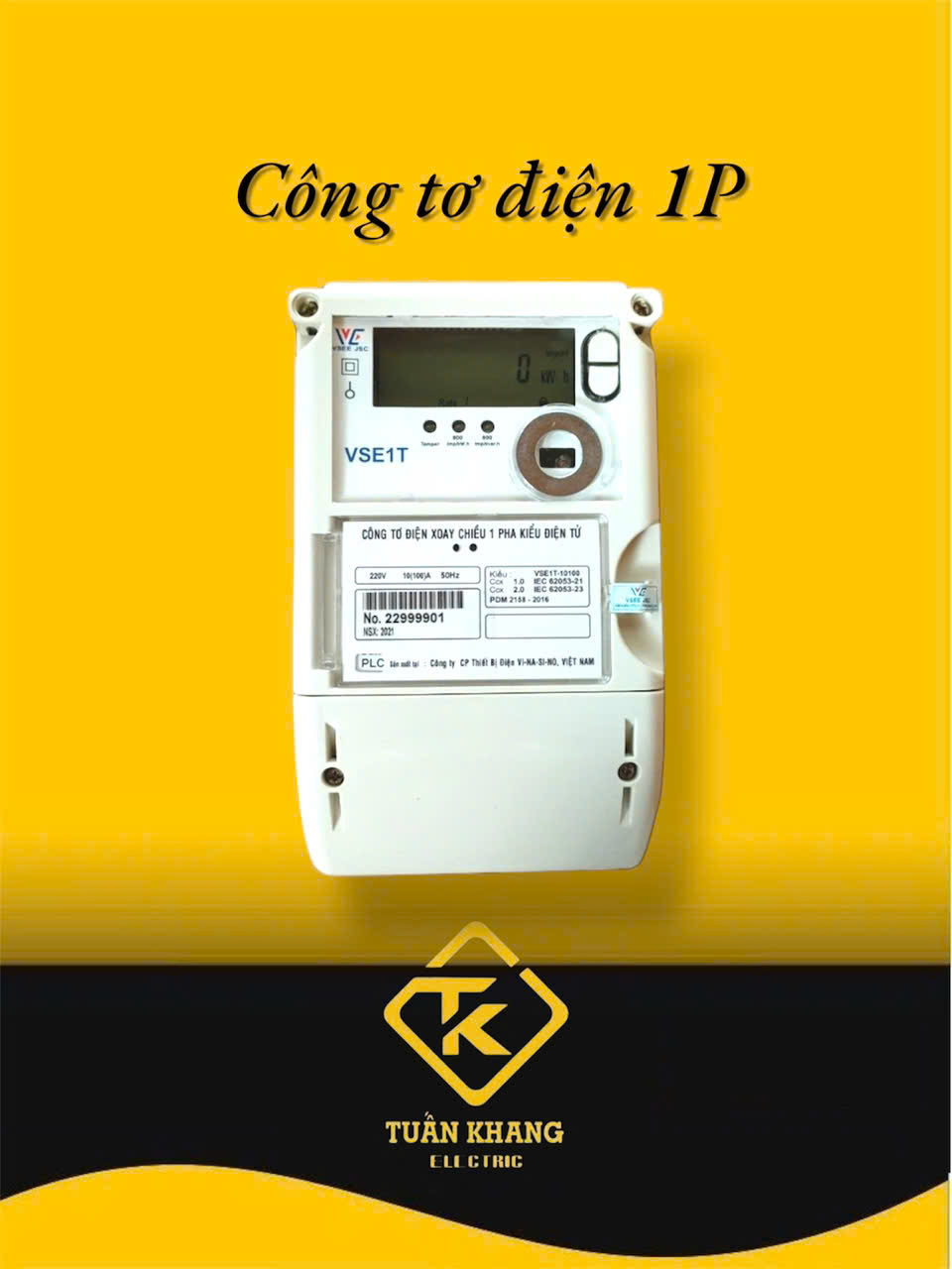 Công tơ điện 1 pha nhiều biểu giá Vinasino VSE1T-10100