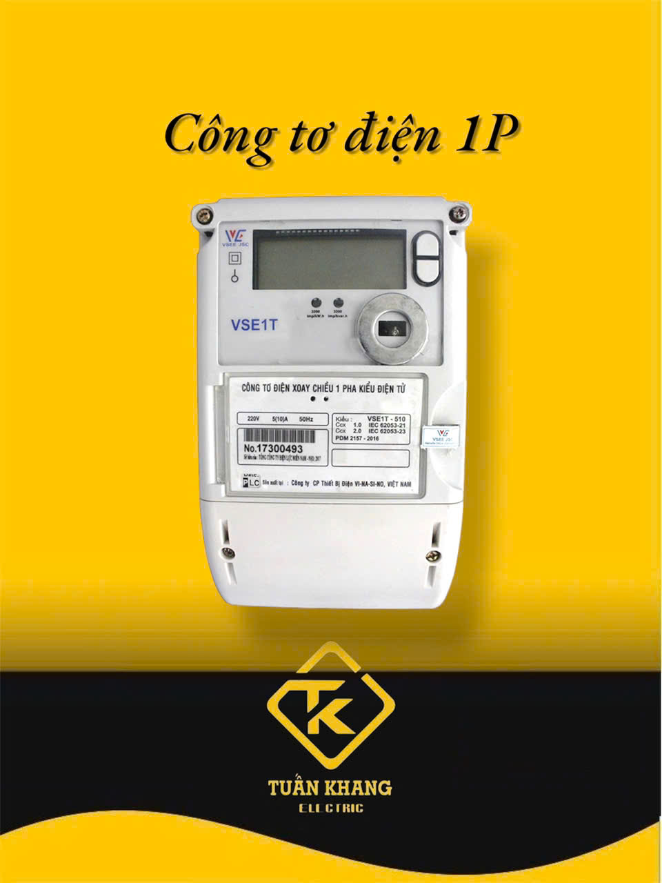 Công tơ điện tử VSE1T-510 Vinasino 1 pha gián tiếp nhiều biểu giá
