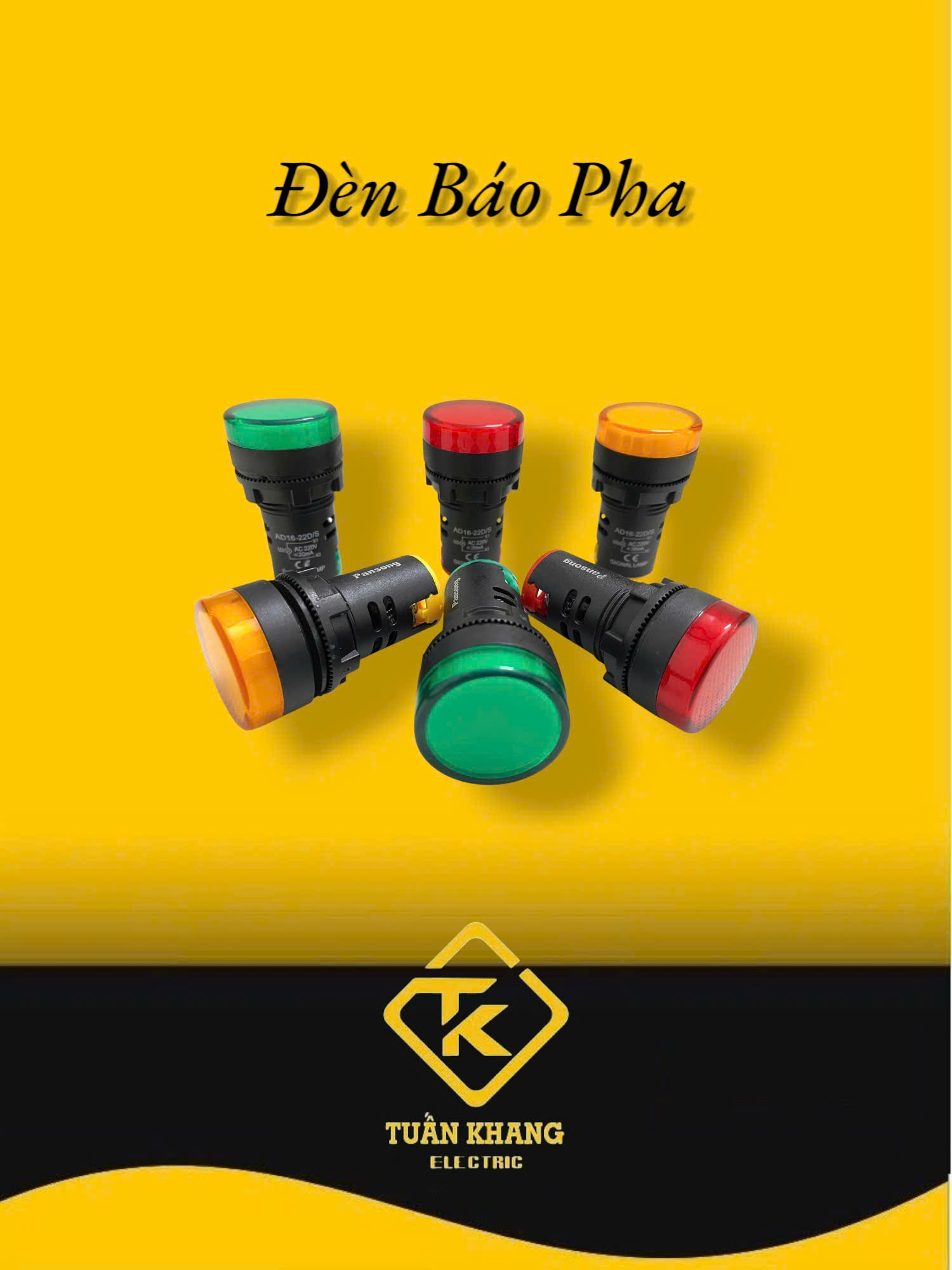 ĐÈN BÁO PHA, ĐÈN BÁO TỦ ĐIỆN CHÍNH HÃNG PANSONG PHI 22MM
